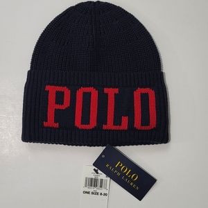 Polo Ralph Lauren Beanie Boy's Size 8-20 NWT Red and Blue